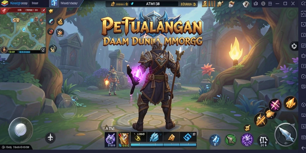 Screenshot utama ATM138 menampilkan pertarungan seru antar pemain dalam dunia MMORPG.