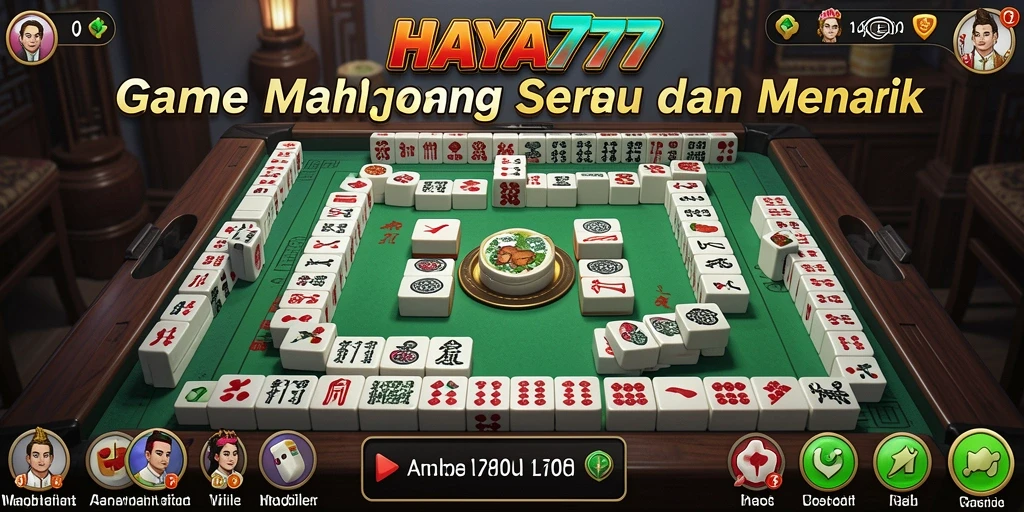 Tampilan gameplay HAYA777 dengan desain menarik dan tantangan Mahjong.