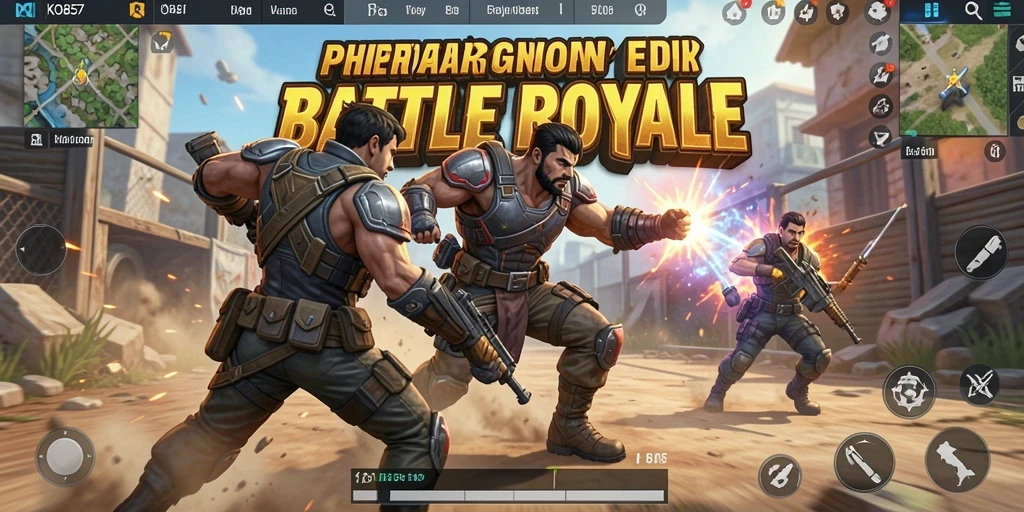 Tampilan gameplay seru di dalam pertarungan Battle Royale KO857.