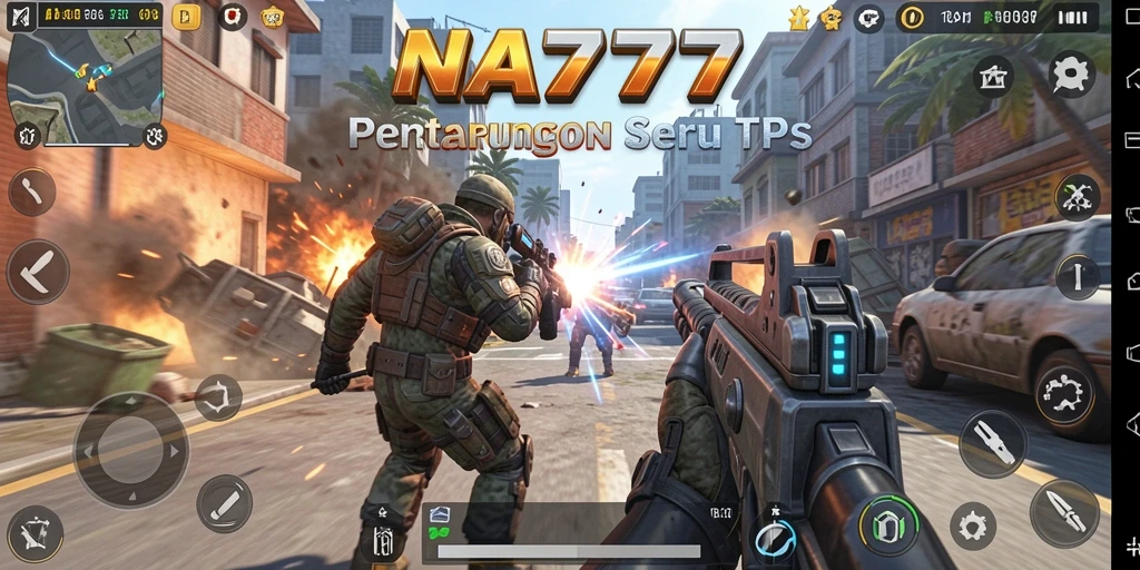 Screenshot dari NA777 menunjukkan aksi pertempuran seru di dunia TPS.