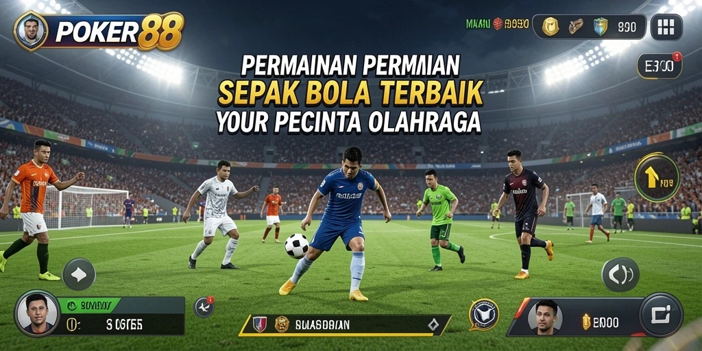 Screenshot gameplay POKER88 saat pertandingan sepak bola.